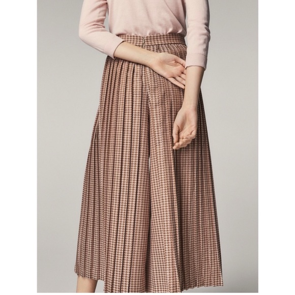 Massimo Dutti Culotte pleated houndstooth … - Picture 3 of 6